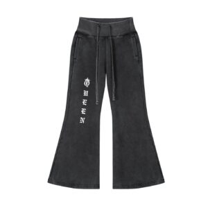Vintage Washed Flared Fleece "Queen" Pants