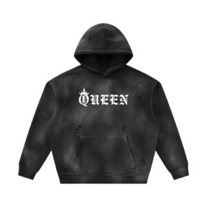 Sunfade Frayed Fleece "Queen" Hoodie